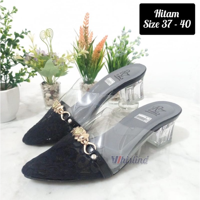 TARA HELLS - SENDAL HELLS KACA 5 CM BROKAT | WEDDING SHOES KONDANGAN