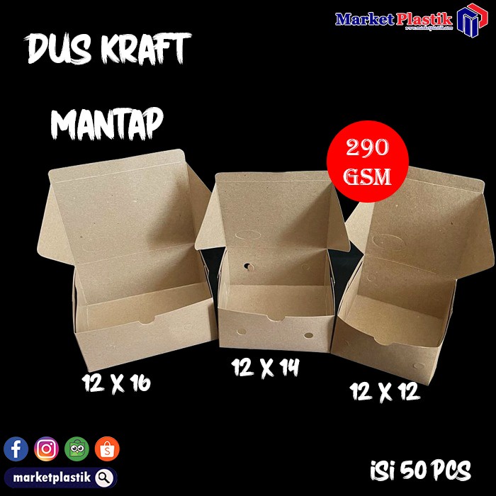 

Dus Kraft / Dus Makanan / Dus Hampers 12x14 @50pcsc