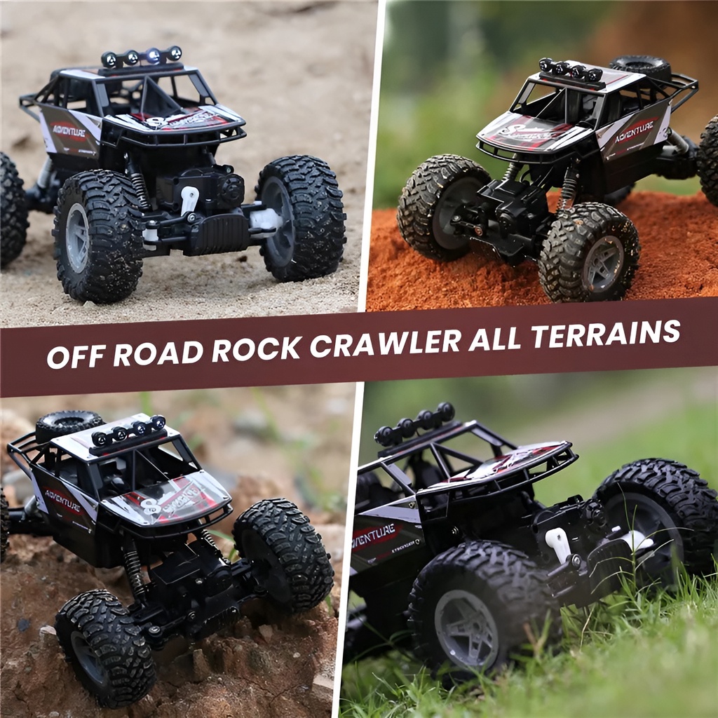 Mobil RC Rock Crawler Kuat 1:14 Metal | Mainan Anak Laki Laki Mobil Mobilan Remote Control | Kado Ulang Tahun Anak Cowok