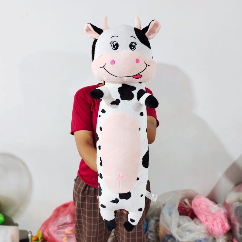 Mainan anak Boneka Guling Sapi Bahan Plush Import Guling Boneka Sapi60cm Lembut Halus