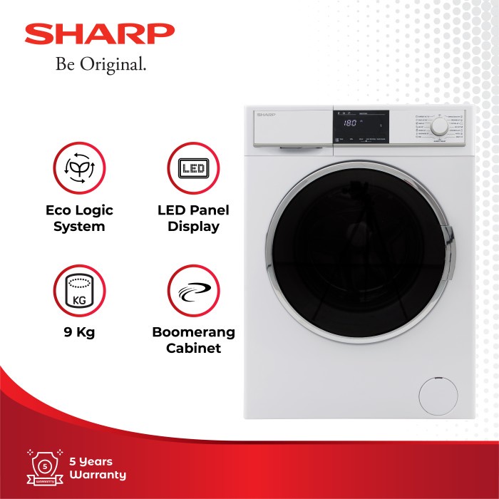 SHARP | ES-FL1290BG Mesin Cuci Front loading 9Kg (PALEMBANG)