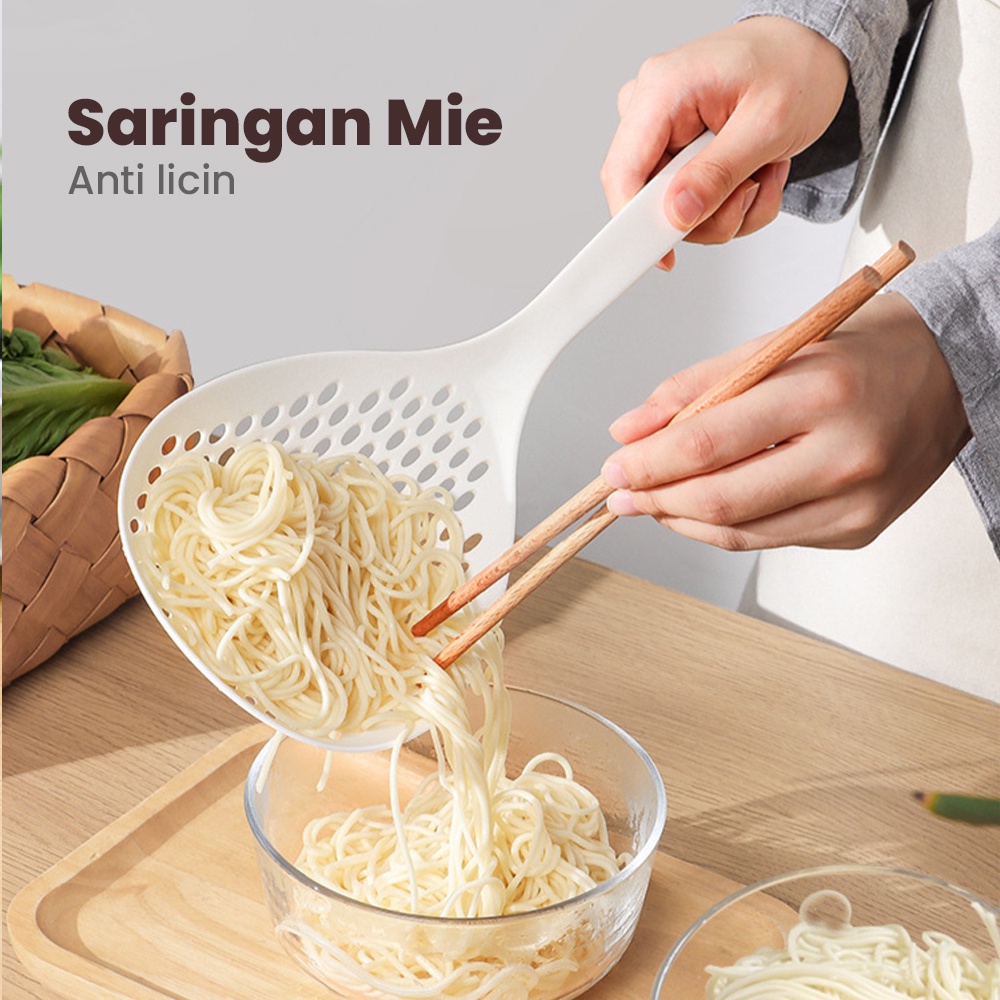 Sendok Saringan Mangkok Mie Ramen Centong Tirisan Serok Mie Ayam Sendok Penyaring Kuah &amp; Sayur Sekop Serok Peralatan Masak Dapur