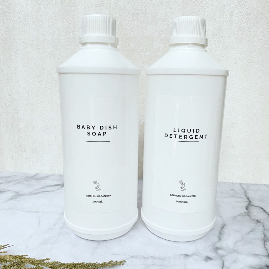 Refill Bottle Botol Sabun Laundry Aesthetic Minimalis New Stiker Ukuran 1 liter