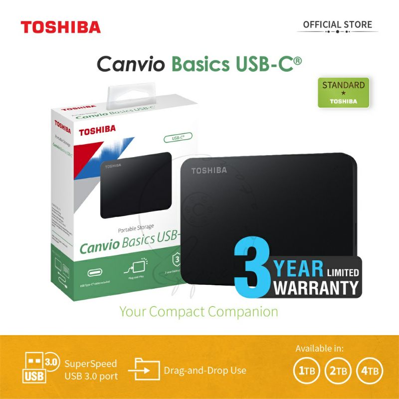 HARDISK EXTERNAL TOSHIBA CANVIO BASIC USB TYPE C HDD TOSHIBA CANVIO BASIC HARDISK EXTERNAL 1TB USB C