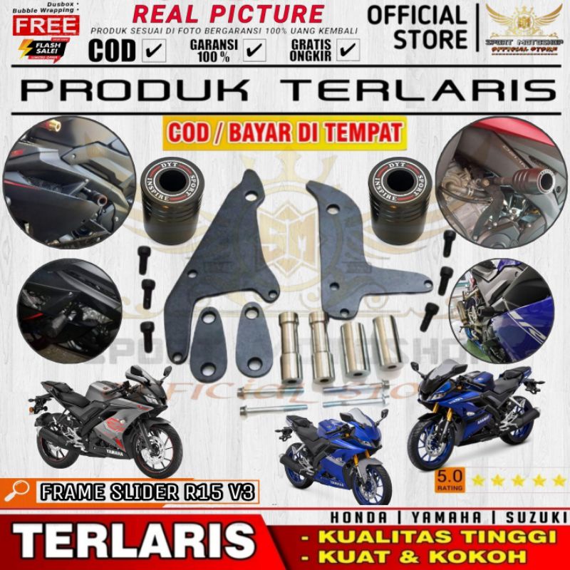 Bracket Frame slider pengaman bodi fairing yamaha R15 V2 Lama | Crash Guard bodi protector Yamaha R1