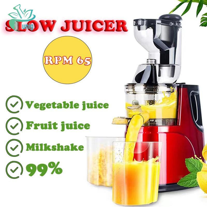 SLOW JUICER 99% Fresh Fruit Juice Rpm 65 150w Fruit Extractor Blender Slow Chewing Cold Press Juicer
