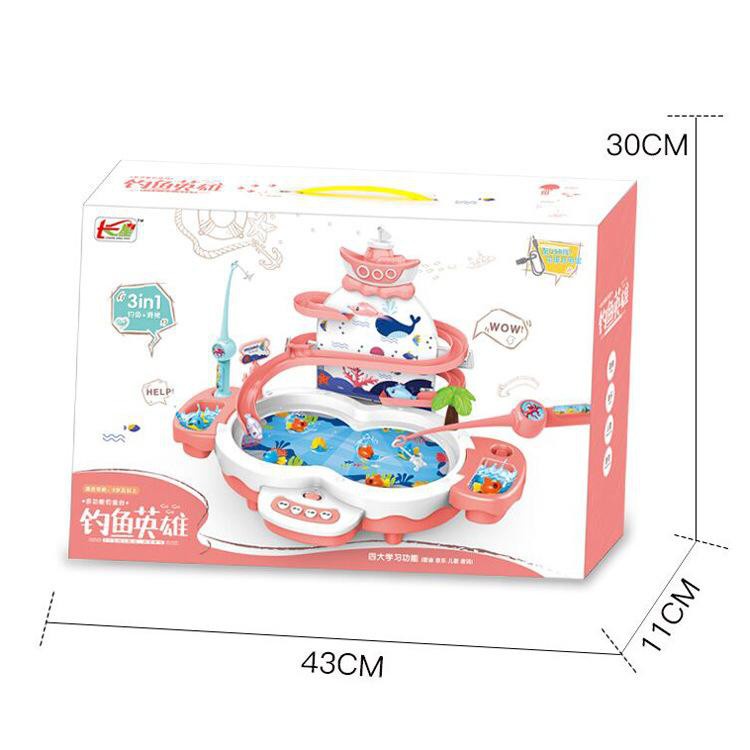 (LOLI-JKT) Mainan mancing 3in1 pancingan ikan magnet dan dolpin/bertingkat dan banyak fungsi/best seller