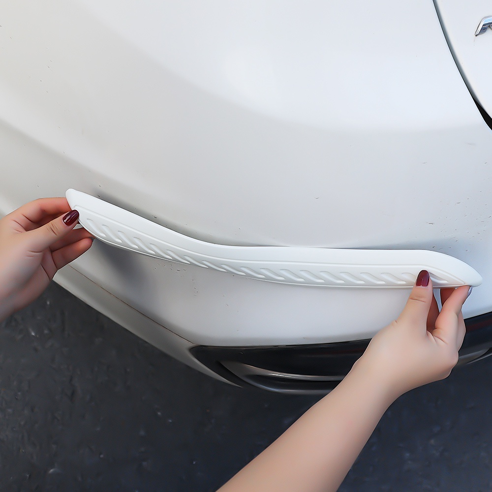 2pcs Set Mobil Trim Molding Protection Strip Pelindung Pinggiran Pintu Mobil Bumper Depan Belakang Anti-Tabrakan Strip Anti-Tabrakan Perekat Diri Stiker Mobil Pelindung Goresan Penghalang Benturan Mobil