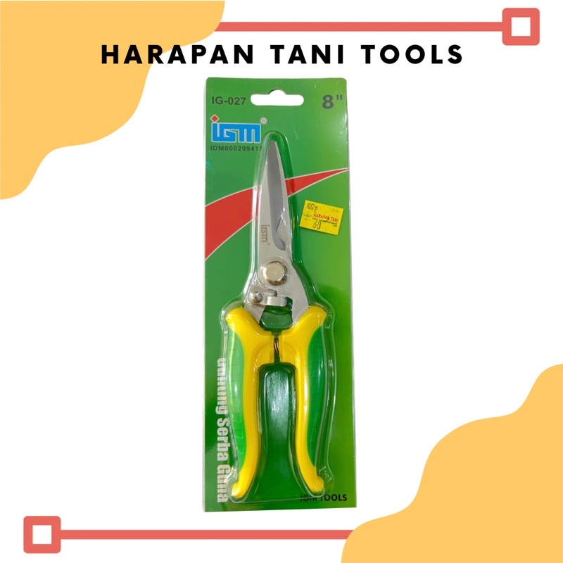IGM Gunting Serba Guna 8” | Gunting Serbaguna | Gunting Dahan | Pruning Shears | IGM IG-027