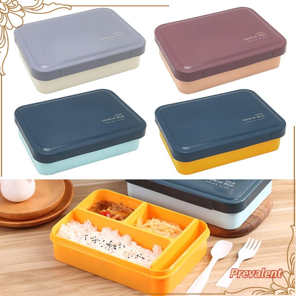 Preva Lunch Box Microwavable Rectangle Grid Untuk Pelajar Pekerja Kantor Wadah Makanan