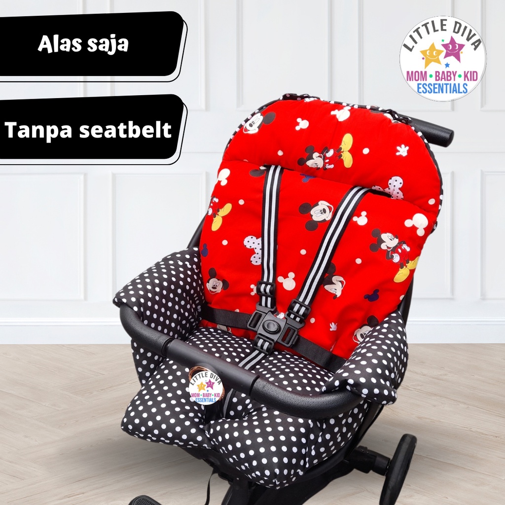 STRAWBERRY NOM NOM EGG 45  READY Alas Stroller TANPA TALI SEATBELT tinggi 45 cm Motif Dudukan Bantalan Stroler Kereta Dorong Exotic LW120 LW121 LW 120 121 Baobaohao V3 LW959 959 Pasific SP T006 T 006