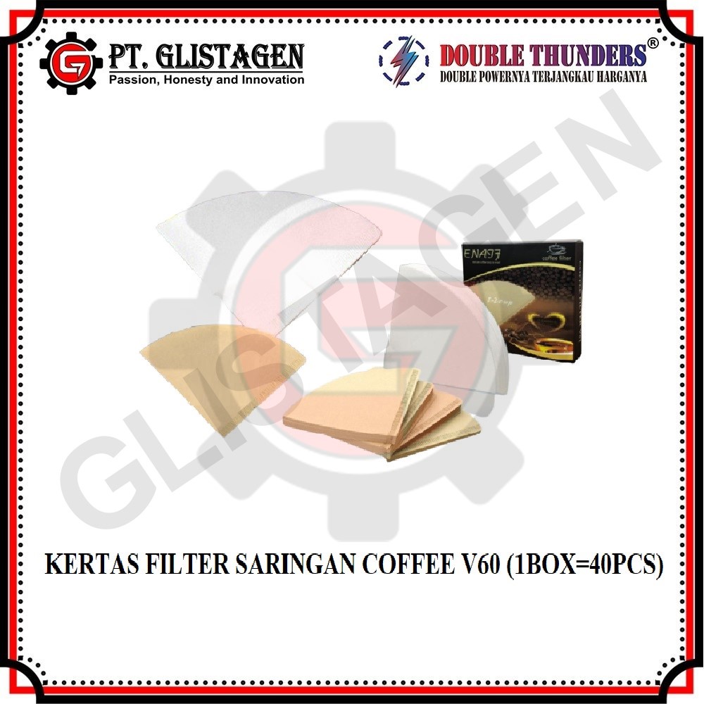 V60 Coffee Filter Paper Kertas Kopi V60 Cone Shaped Bottom 1Box (40pc)