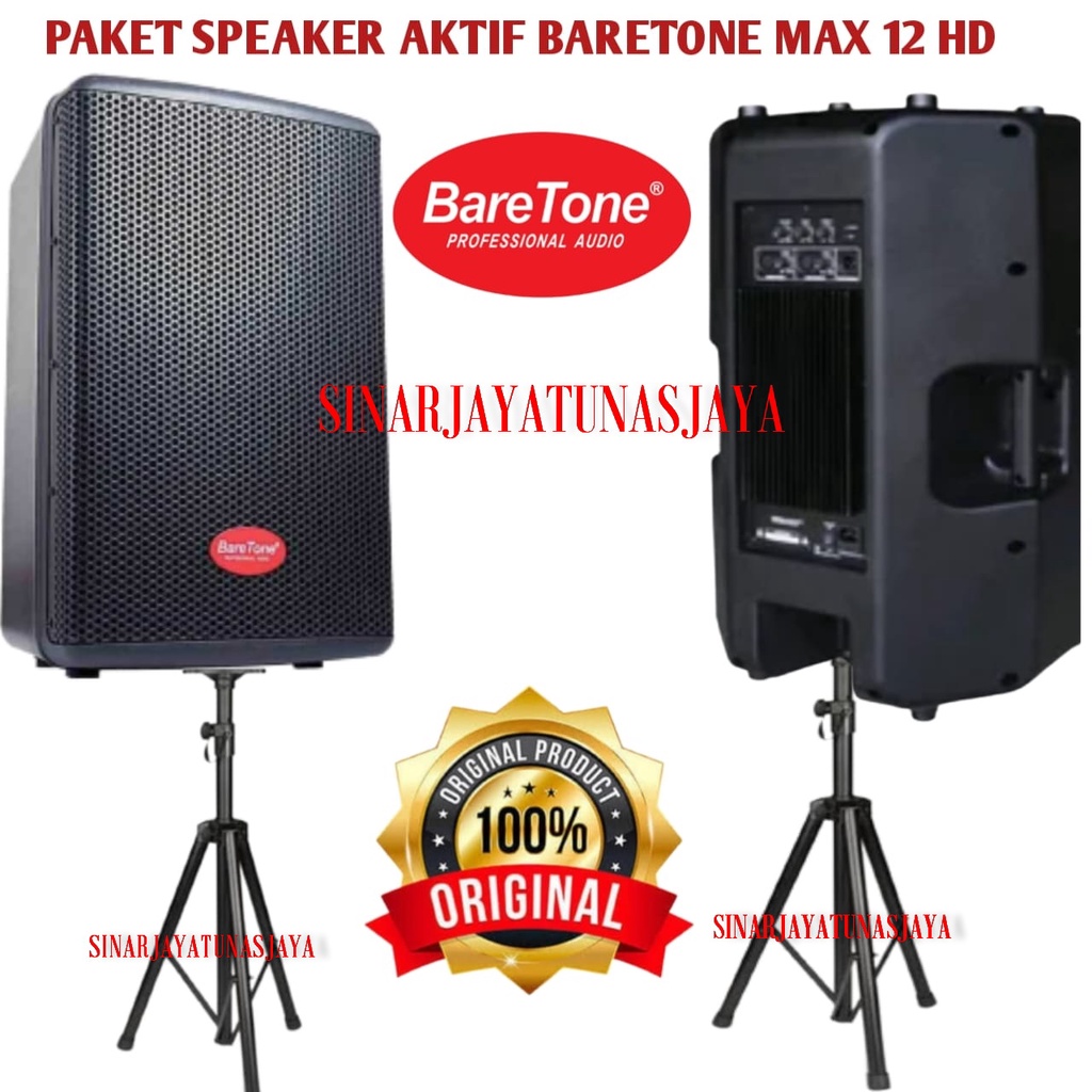 speaker aktif baretone max 12 hd max12 hd 500watt original garansi resmi baretone 1 tahun