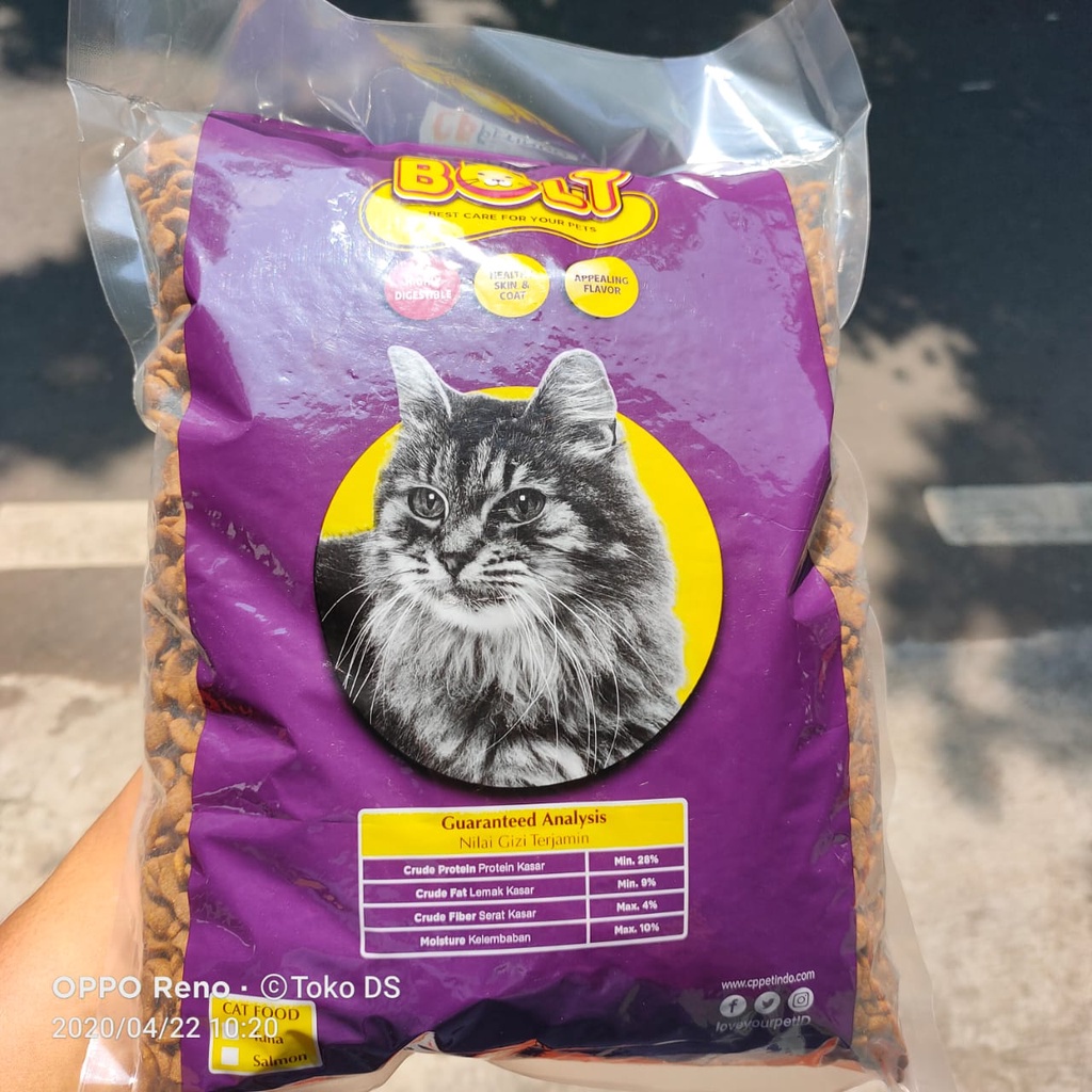 Makanan Kucing Bolt 1kg - Catfood Persia Makanan Kucing Domestik Catfood