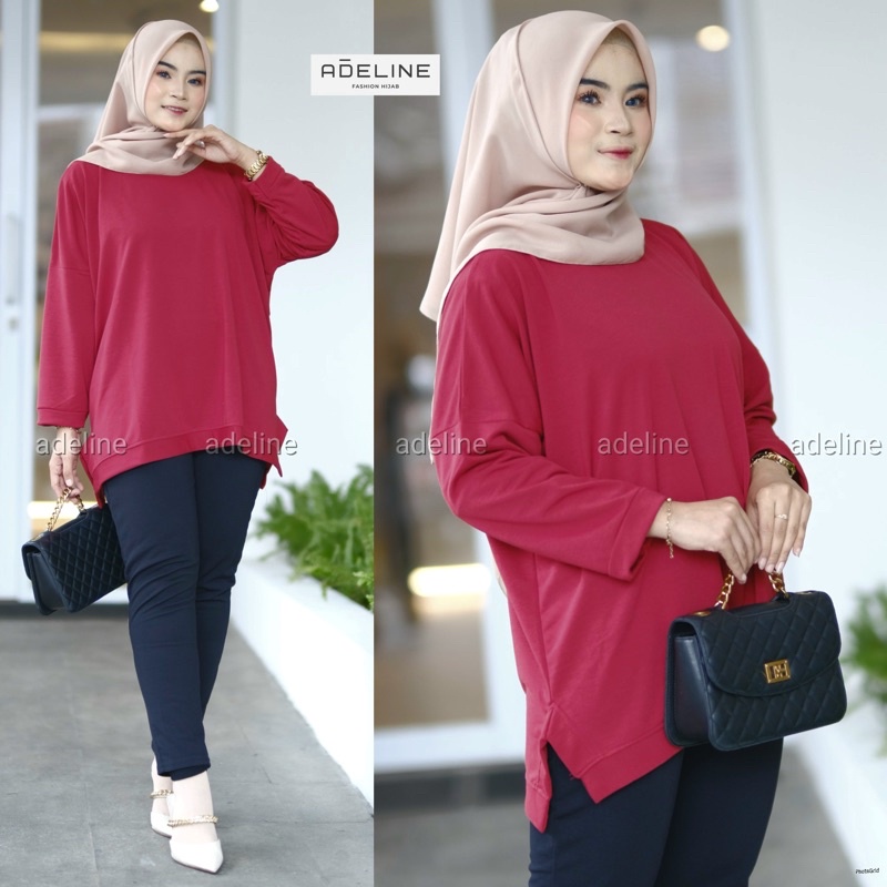 AM - Atasan Kalong Blouse Wanita Jumbo Batwing Bigsize Oversize / 521-7108