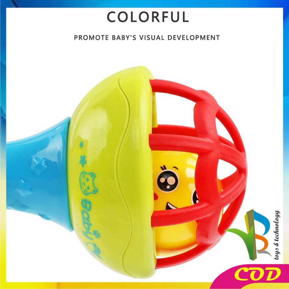 RB-M11 Mainan Bayi Rattle Stick Bunyi Kerincingan Baby Soft Teether Gigitan Bayi BPA Free