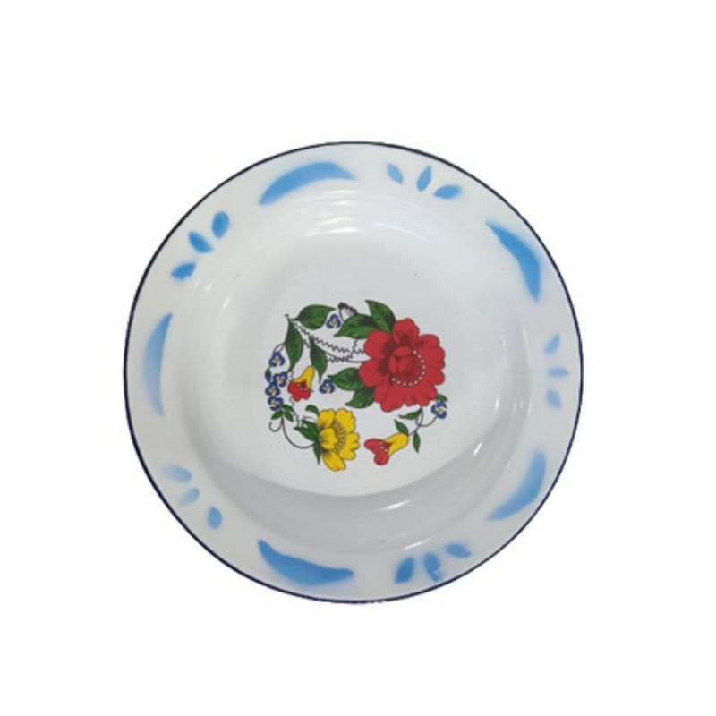 piring seng ayam / Piring Jadul motif ayam jago / piring Enamel / Kaleng