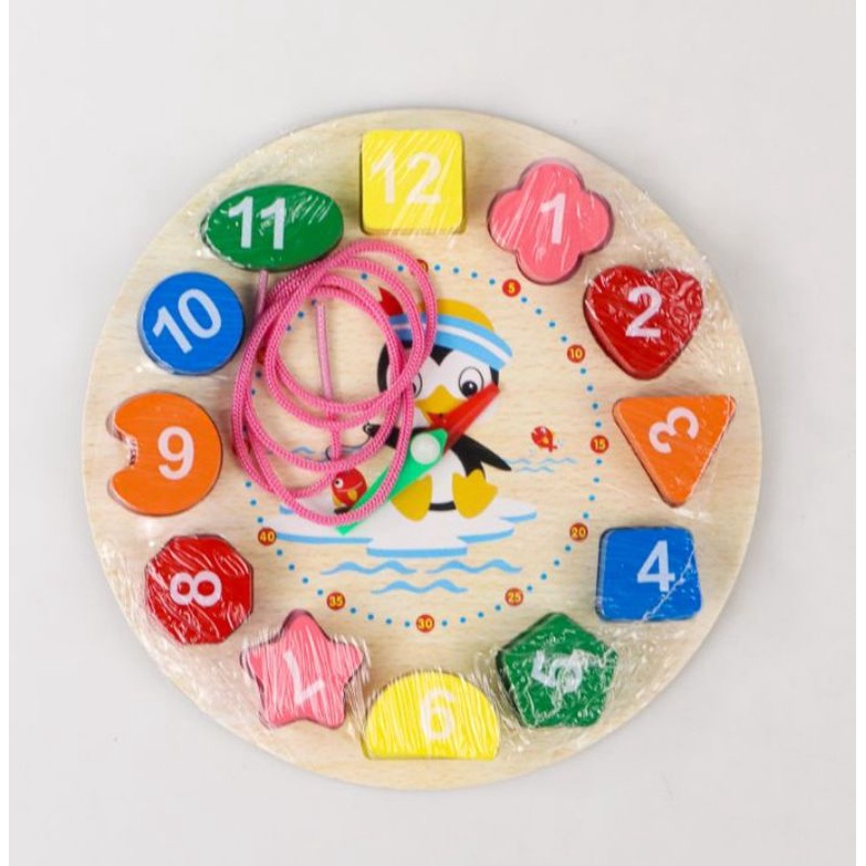 JJOVCE Board Game Mainan Edukasi Anak Geometry Number Roulette Match