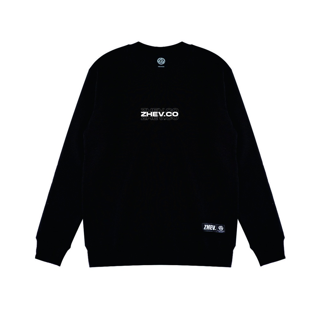 Zhev Sweater Crewneck Pria Nobody Black