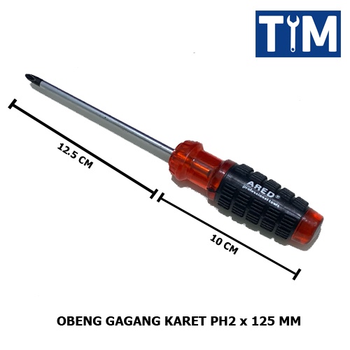 Obeng Gagang Karet Plus Minus 5 INCH ( 125 MM ) - Harga Sepasang