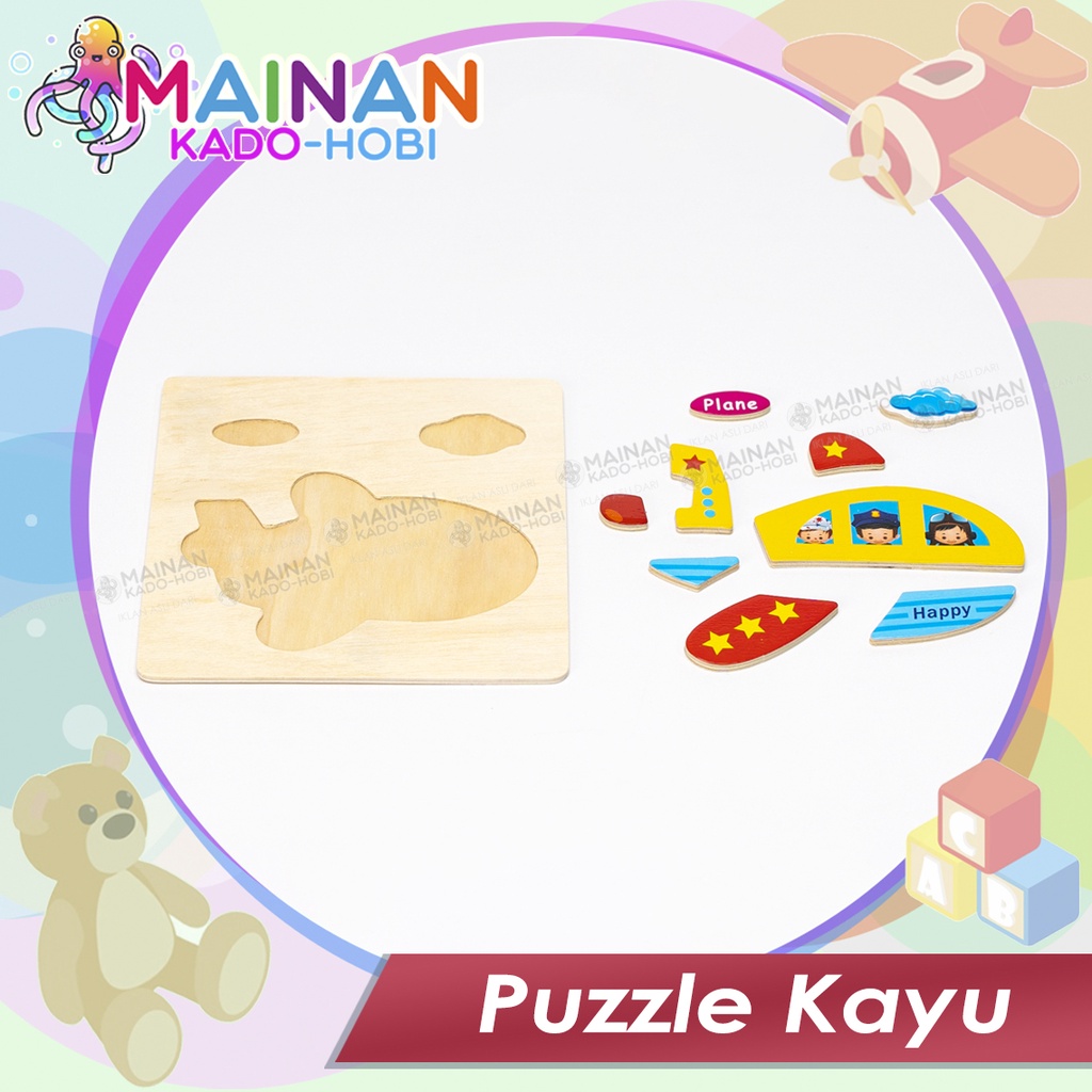 MAINAN PUZZLE ANAK KENDARAAN TRANSPORTASI PESAWAT TERBANG AIRCRAFT PLANE
