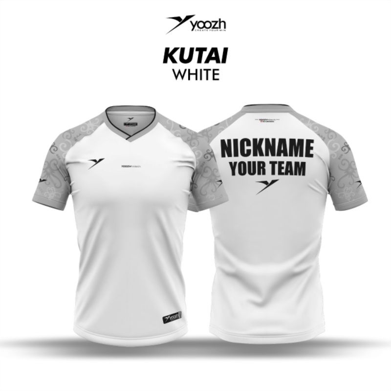 [ ANAK & DEWASA ] KUTAI WHITE BAJU YOOZH KAOS BADMINTON VOLLY GOWES IMPORT PINGPONG JERSEY ORIGINAL 