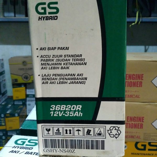 Aki Mobil Battery Gs Astra Type Gs Hybrid 36B20R Ns40Z 12V 35Ah