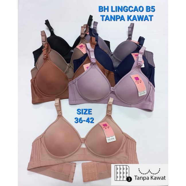 Bh CUP BESAR Lingcao Pakai Busa/ Bra Tanpa Kawat 36-42