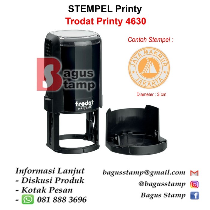 

Stm Stempel Otomatis / Self Ink Trodat Bulat 4630 Custom Text 3 Cm 3Cm