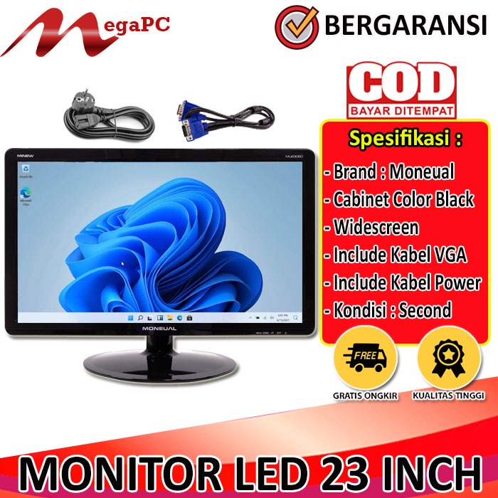 Layar Monitor LED 23 Inch WideScreen Untuk PC / CCTV 23 Inch