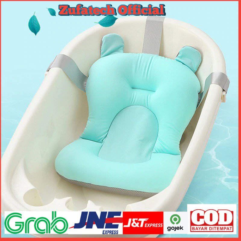 BABYINNER Bantalan Bath Tub Bayi Baby Shower Anti-slip Seat Support Mat - BC-201 - Blue