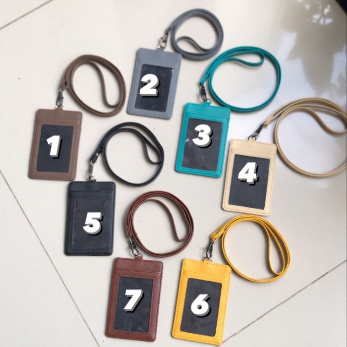 

PRODUK TERBATAS name tag id card holder kulit murah Code 4160