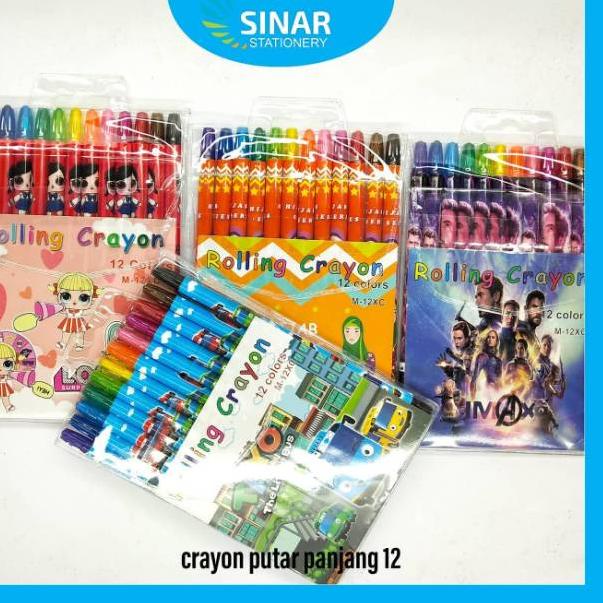 

☑ CRAYON PUTAR 12 WARNA PANJANG KARAKTER ㊪