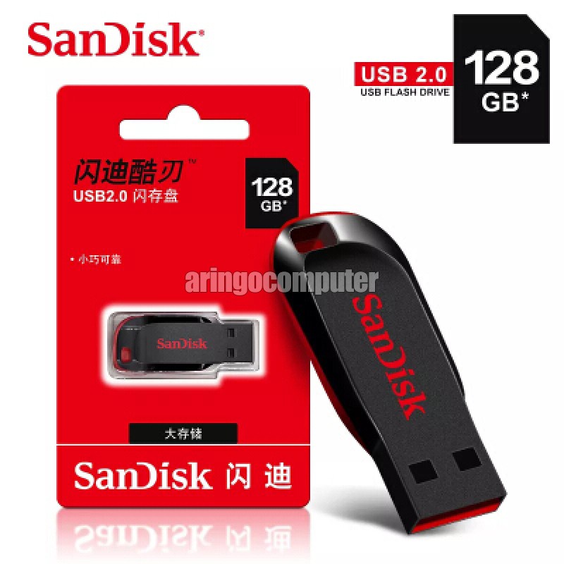 Flashdisk Sandisk 128GB CZ50 Cruzer Blade USB 2.0 BLACK