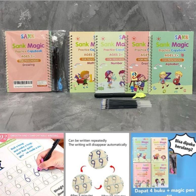 

Promo - (300Gr) Sank Magic Practice Copybook Paket Buku Ajaib 4Pcs Edukasi Belajar Anak