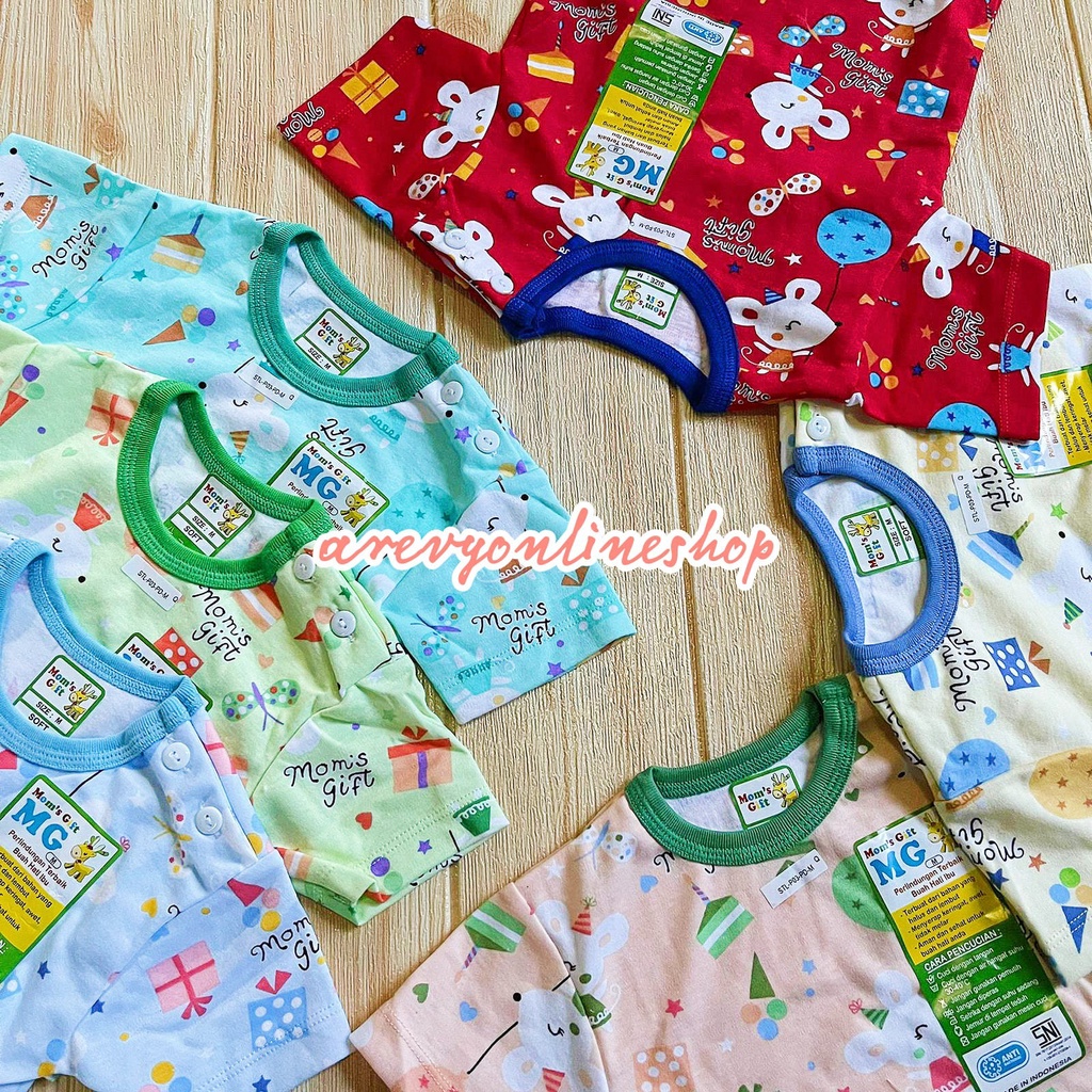 Setelan Baju Bayi Oblong Pendek Moms Gift Baju Pendek Celana Pendek Motif Mouse Seaworld Hewan SML XL 4 Bulan - 4 Tahun