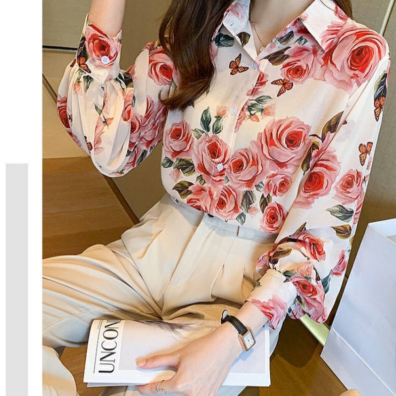 MDLV ~ 7747# Floretta Floral Shirt Kemeja Bunga Import