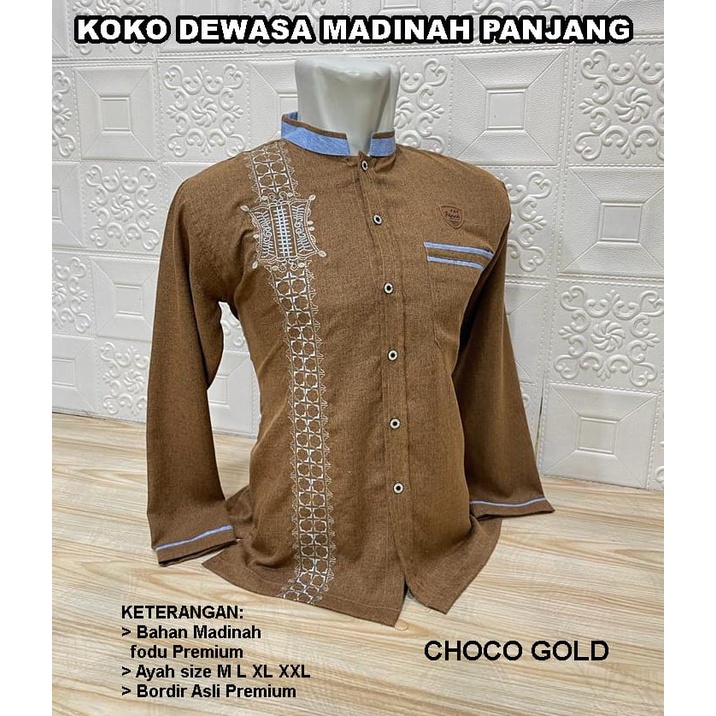 Baju Koko Ayah Tangan Panjang Bordir dada By Agnina