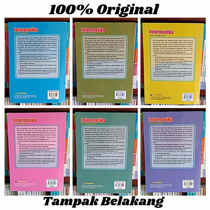 BUKU INFORMATIKA KELAS 1 2 3 4 5 6 SD CV ARYA DUTA JILID 1-6 ORIGINAL