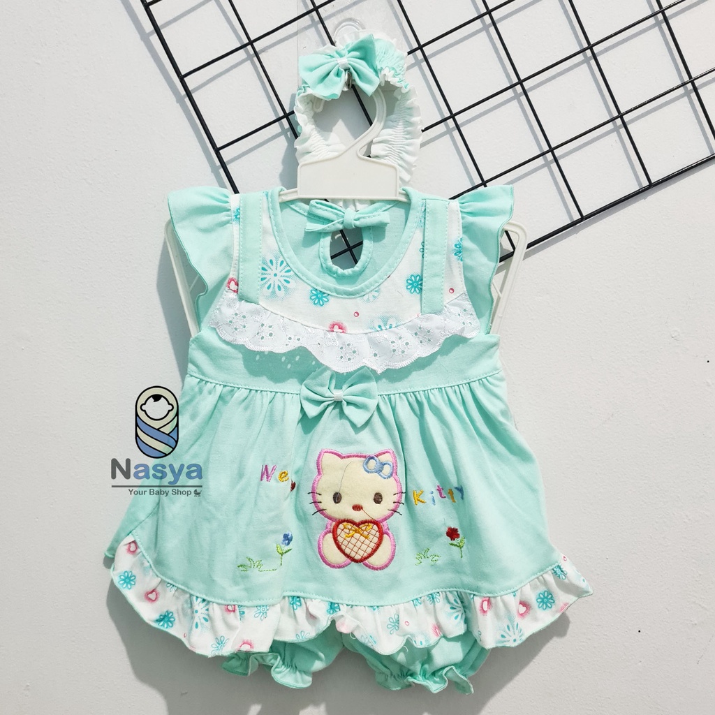 [P-024] Baju Bayi 0-9 m / Dress Bayi Perempuan motif animal (Bonus BANDANA)