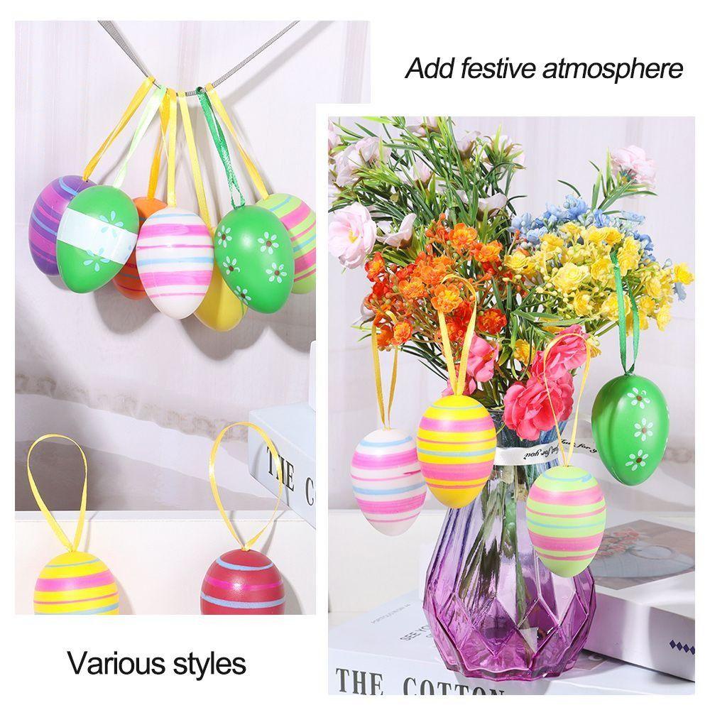 PREVA 12/24Pcs Easter Eggs Easter Decoration DIY Crafts Favor Kids Gifts Artificial Eggs