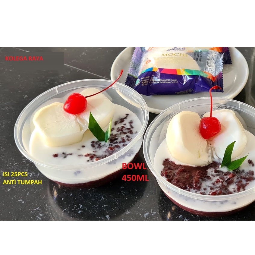 Thinwall Bowl OTB 450ML Wadah Makanan Plastik FoodGrade  Model Mangkok  tutup anti tumpah  ISI25PCS