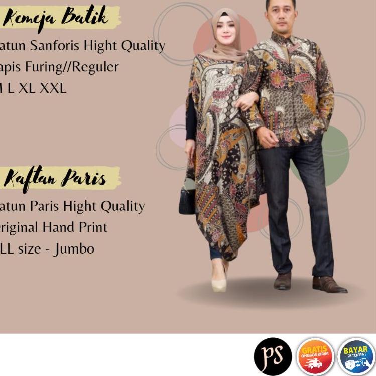 Sangat Nyaman.. CPL MY Couple Batik Set Kaftan Paris Katun kemeja furing premium MY