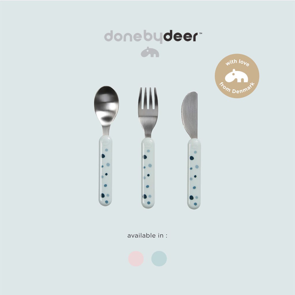 Done by Deer Cutlery Set Dreamy Dots - Sendok Makan Anak