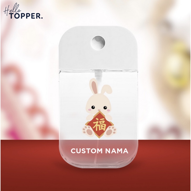 Custom Botol Hand Sanitizer Parfum 45ml UV Print Imlek CNY