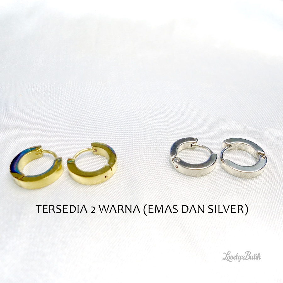 Anting Klip Titanium Anti Karat Y3ni Anting Jepit Titanium Wanita Dewasa Model Polos Lovelybutik