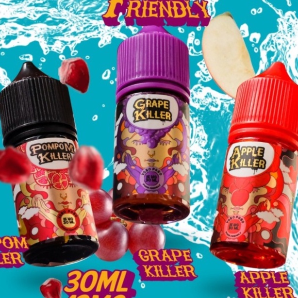 Killer Apple Grape Pompom 30ML 15MG Saltnic