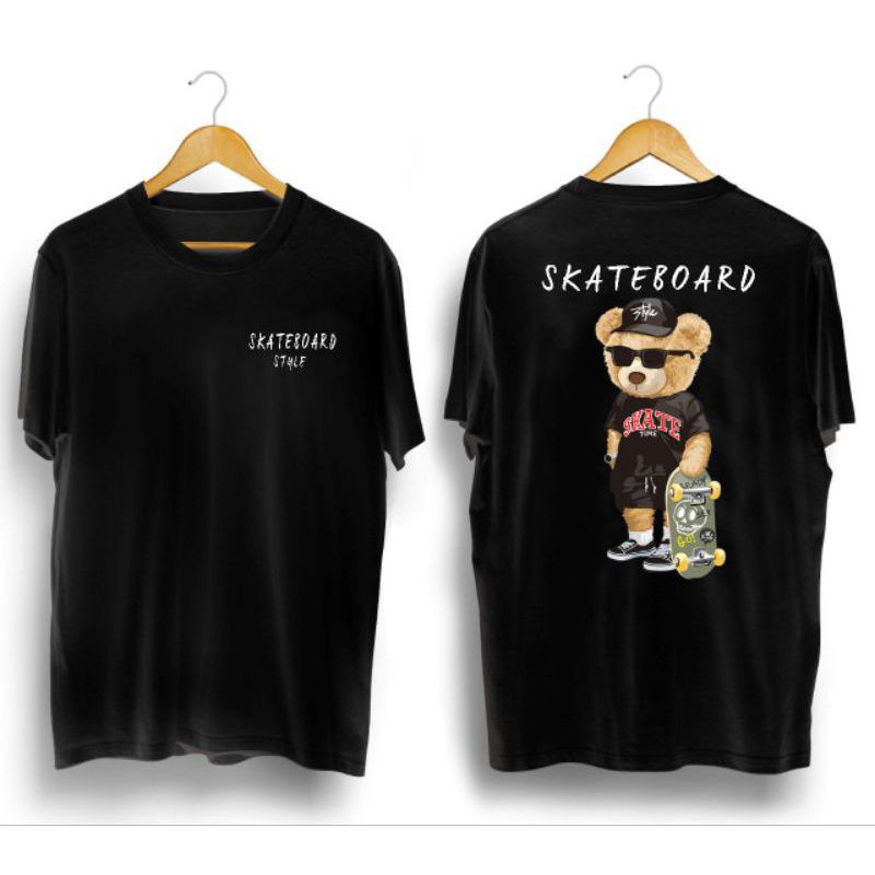 BISA COD KAOS BEAR SKATEBOARD/KAOS BERUANG/ KAOS JEPANG/BAJU KEKINIAN VIRAL/KAOS