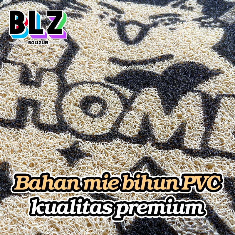 Bolizun Keset Karpet PVC Mie Bihun Welcome HOME New 40 x 60 Full Printing MOTIF