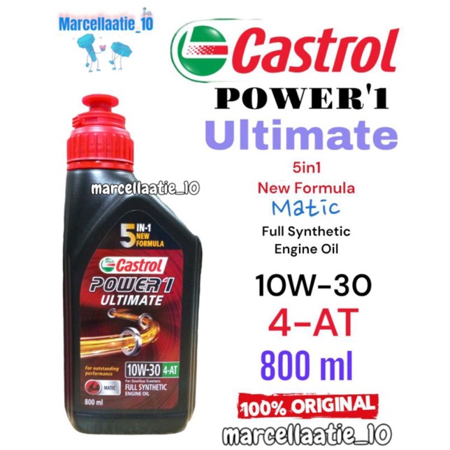 OLI MESIN CASTROL POWER1 ULTIMATE MATIC 4T 10W-30 800 ML OLI CASTROL ORI OLI CASTROL MURAH OLI CASTR